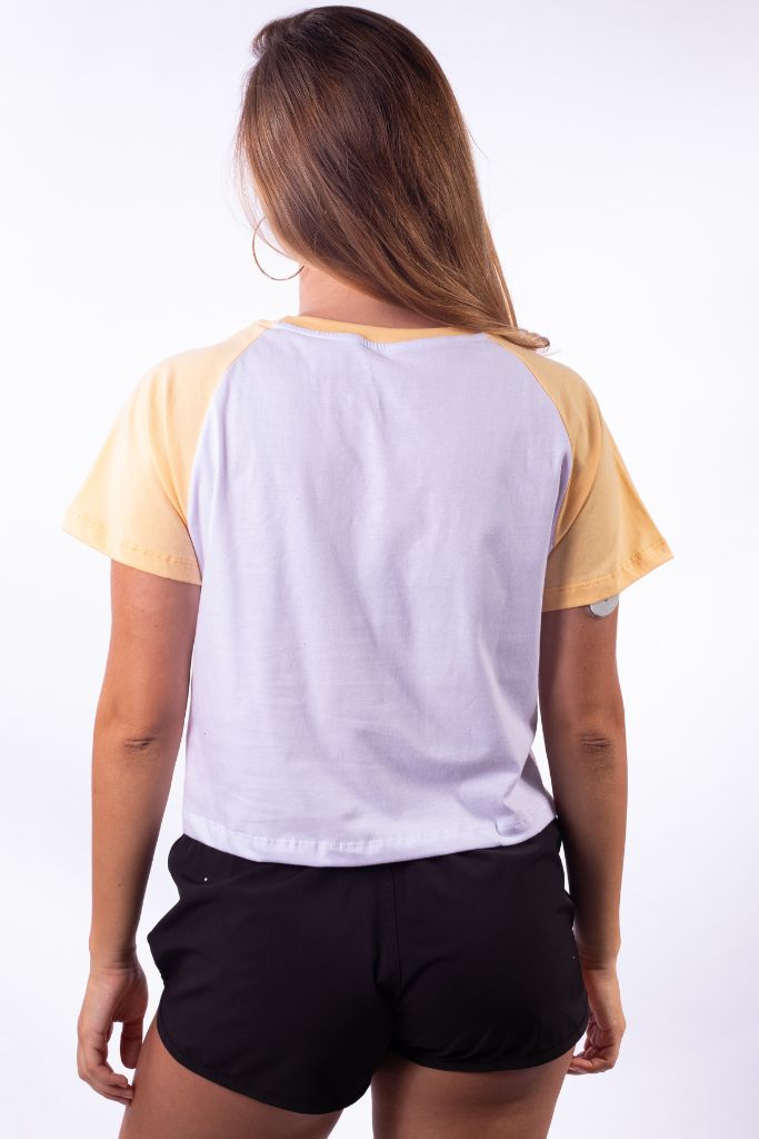 Camiseta Fem. Cropped Tricollor