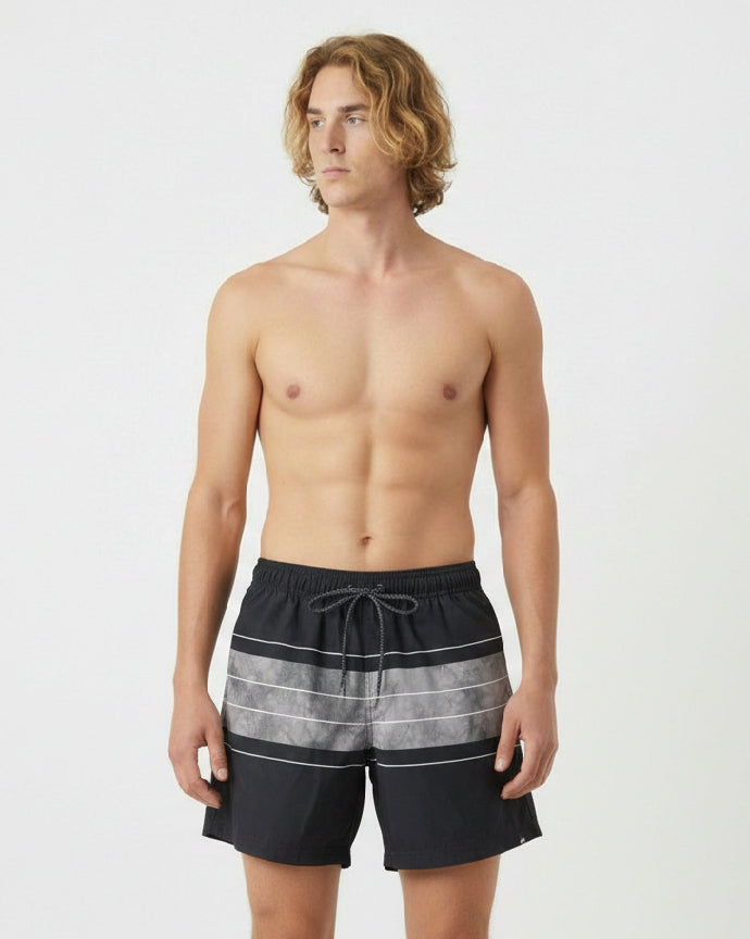 Shorts Elastico Tie Dye 18" Preto